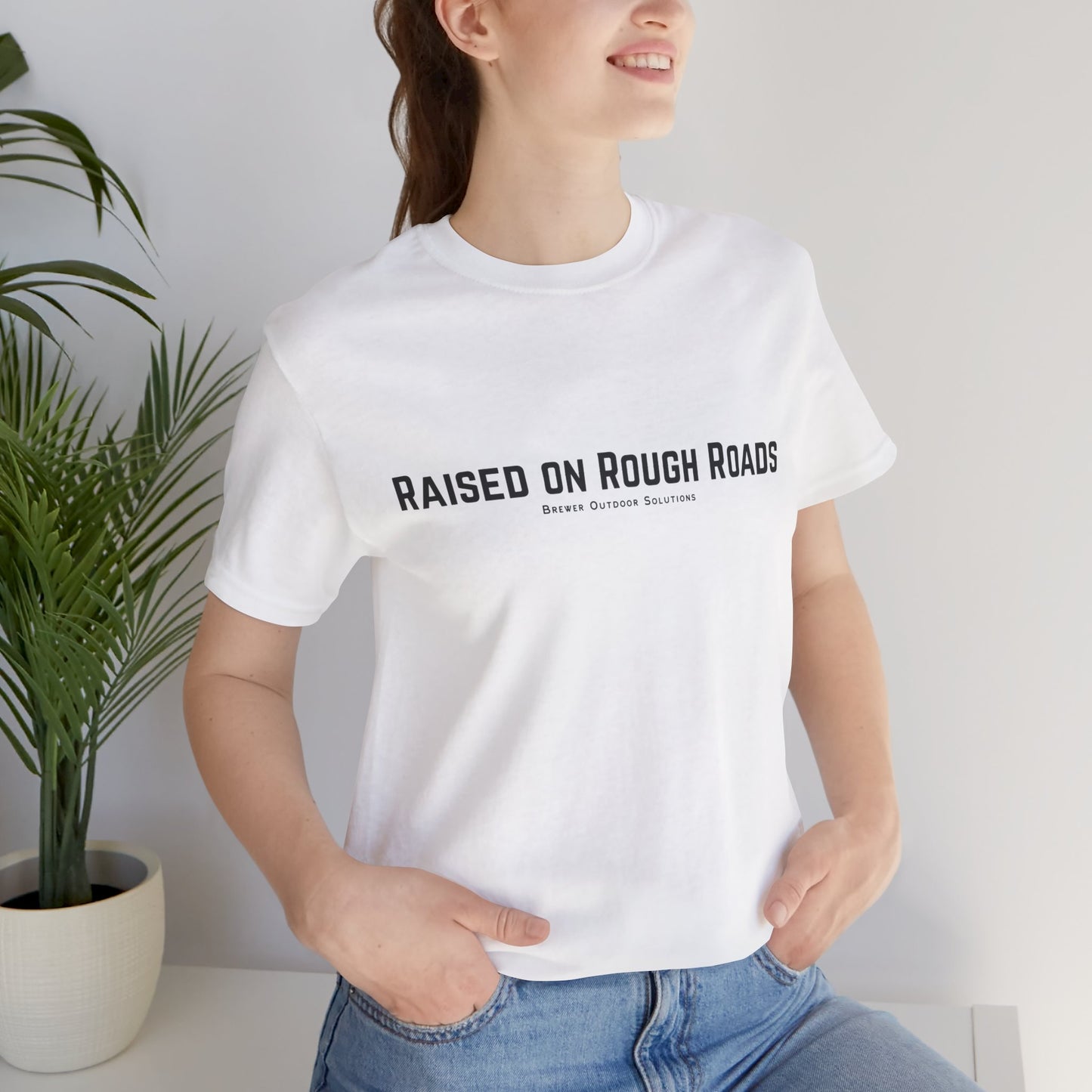Outdoor Enthusiast Tee - Raised on Rough Roads Design