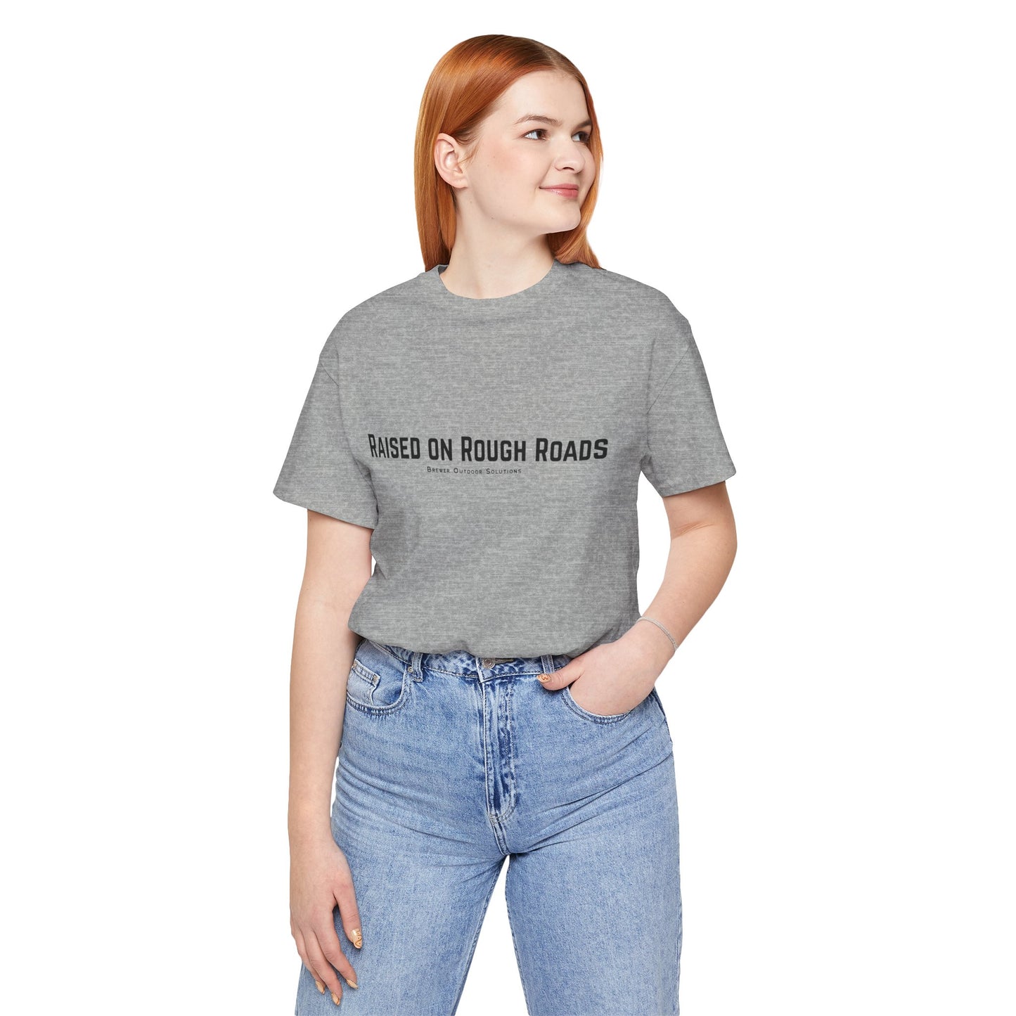 Outdoor Enthusiast Tee - Raised on Rough Roads Design